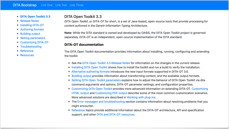 DITA Bootstrap plug-in